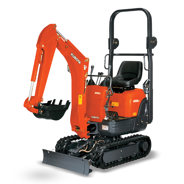 Kubota KX008 Microbagger mit eingefahrenem Fahrwerk